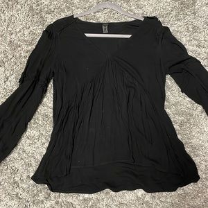 Black cute long sleeve top, breathable, light